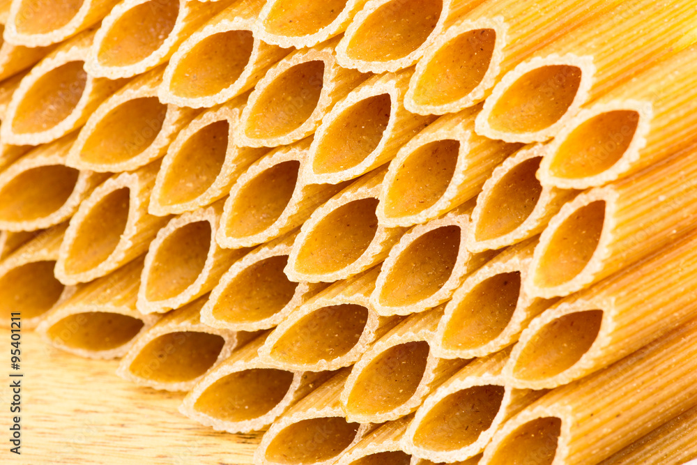 Penne pasta close up shot