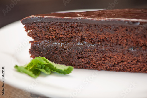 tasty piece of chocolate cake 