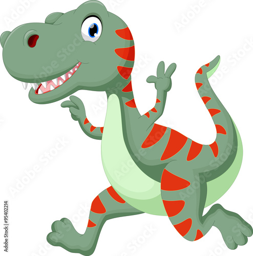 Cute dinosaur cartoon running
