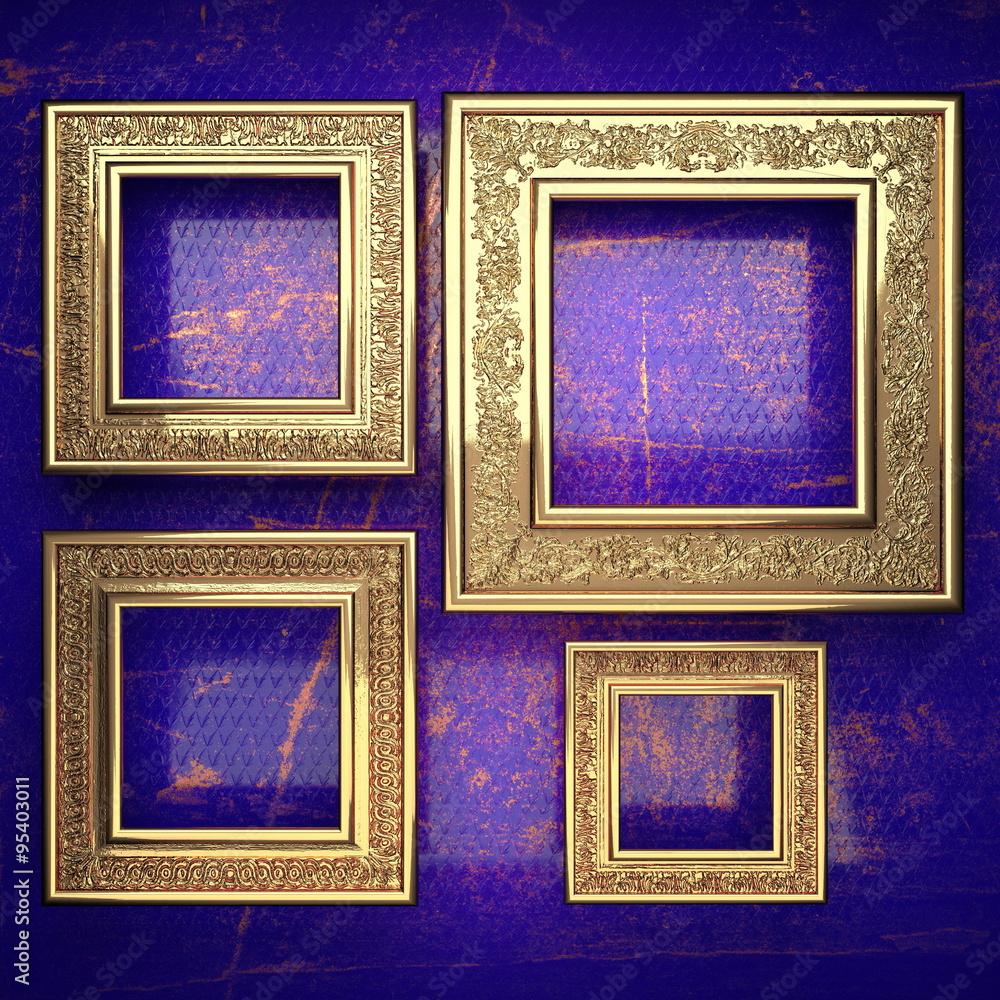 golden background painted in blue golden background painted in blue