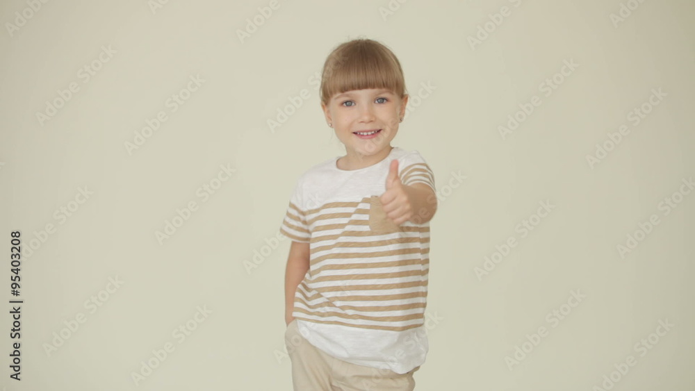 Little businesswoman with ok hand sign smiling Little businesswoman with ok hand sign smiling