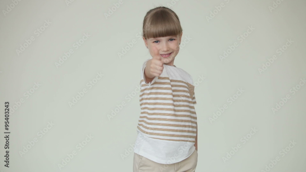 Little businesswoman with ok hand sign Little businesswoman with ok hand sign
