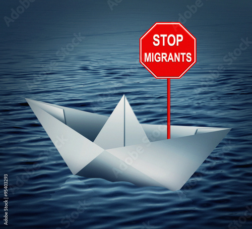 Stop migrants - concept graphic photo