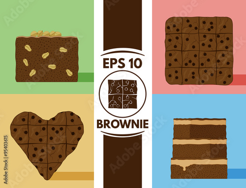 Flat brownie collection eps10