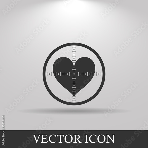 crosshair icon with a heart.