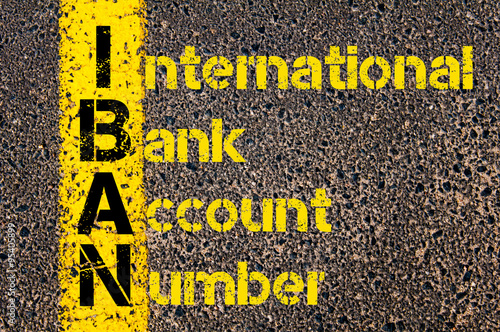 Business Acronym IBAN as International Bank Account Number