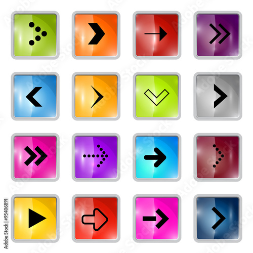 Square Vector Arrows Set