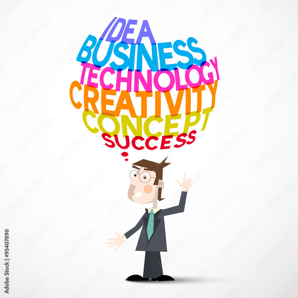Businessman and Idea Business Technology Creativity Concept Success Titles