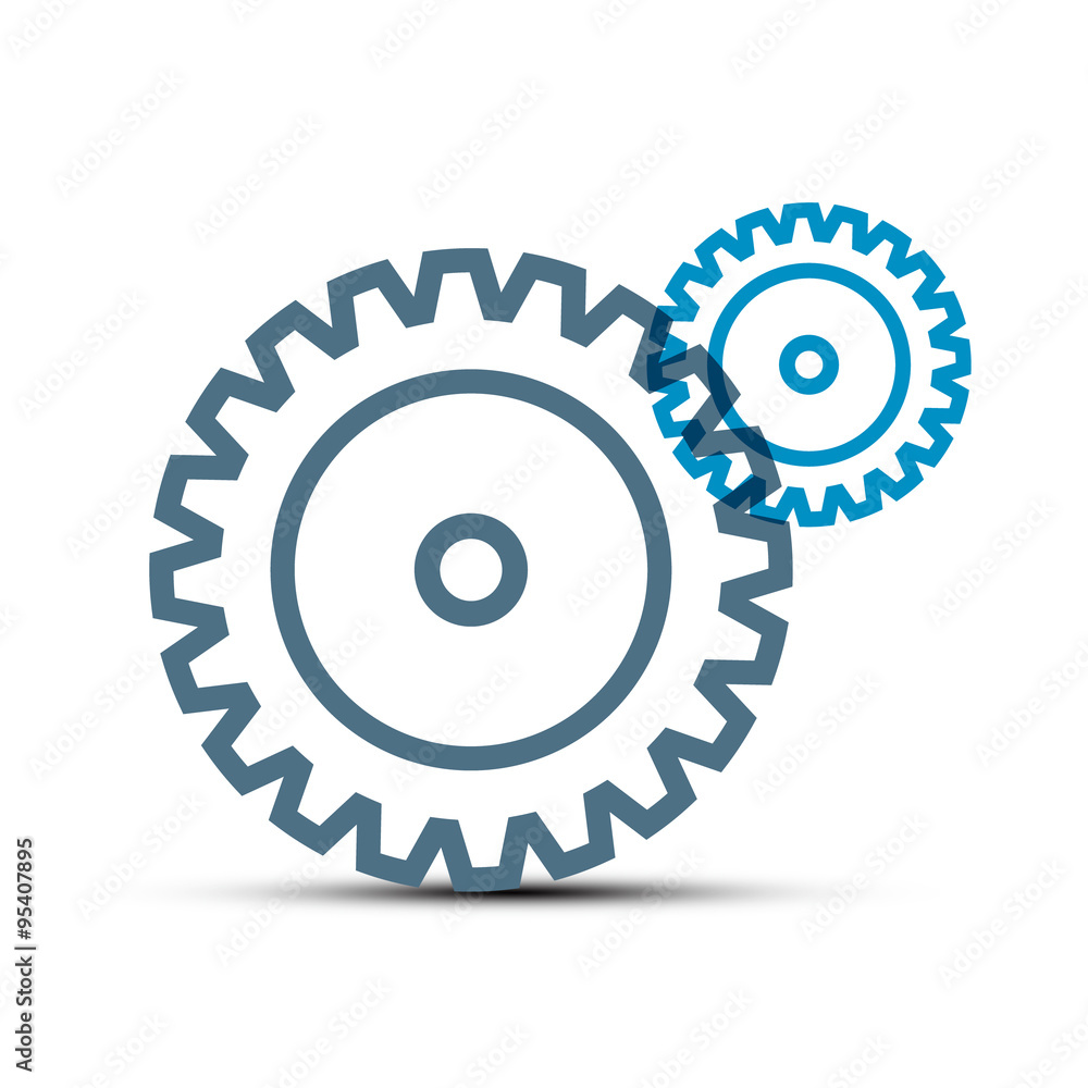 Vector Cogs - Gears Outline Technology Icons Isolated on White Background Vector Cogs - Gears Outline Technology Icons Isolated on White Background