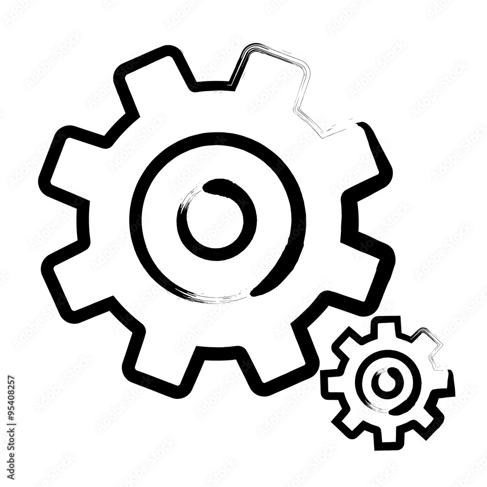 Cog - Gear Icons Set Isolated on White Background Cog - Gear Icons Set Isolated on White Background