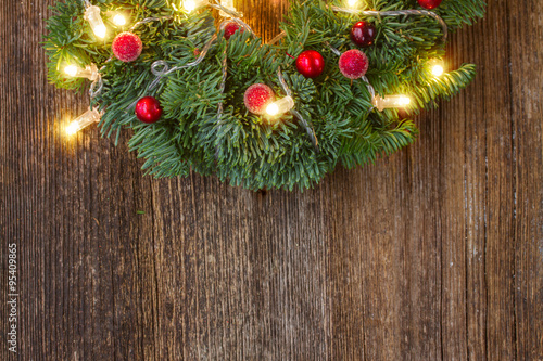 christmas wreath with lights