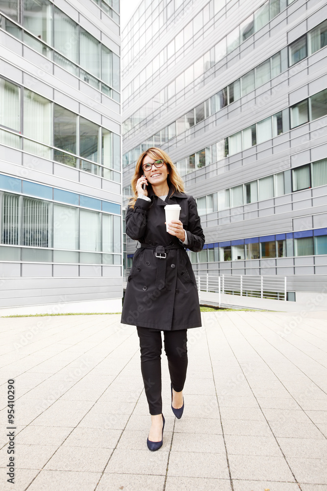 Naklejka premium Professional woman with handy