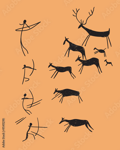 vector depicting hunting