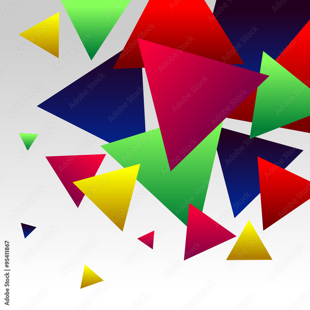 Abstract Background with Colorful Gradient Red, Blue, Green, Pink an Yellow Triangles