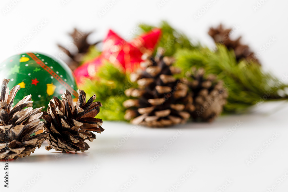 Cristmas and new year decoration on white background