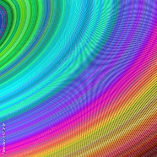 Rainbow curved fractal stripes
