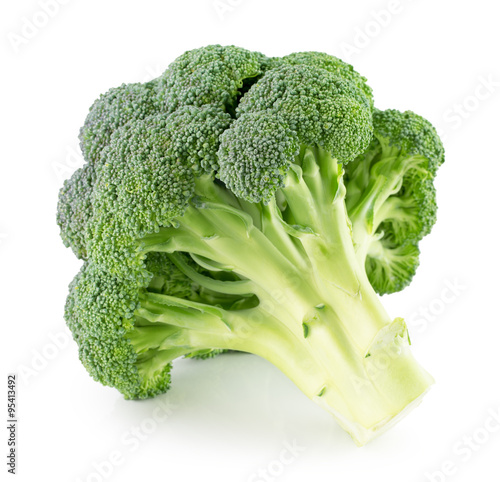 green broccoli isolated on the white background