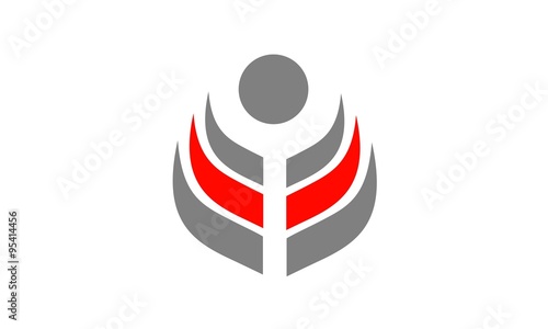 abstract symbol of cooperation services to community groups and individuals / indfidual