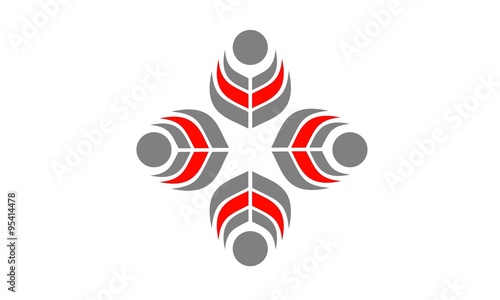 abstract symbol of cooperation services to community groups and individuals / indfidual