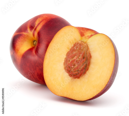 Nectarine fruit isolated on white background close up