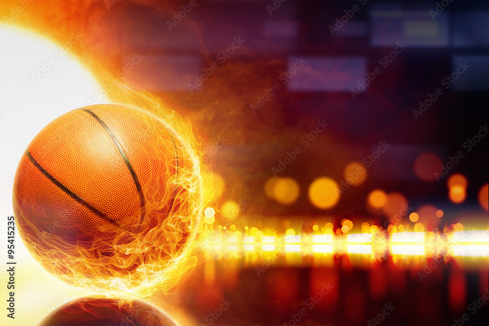 Fototapeta premium Burning basketball