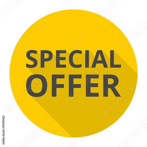 Special offer icon with long shadow