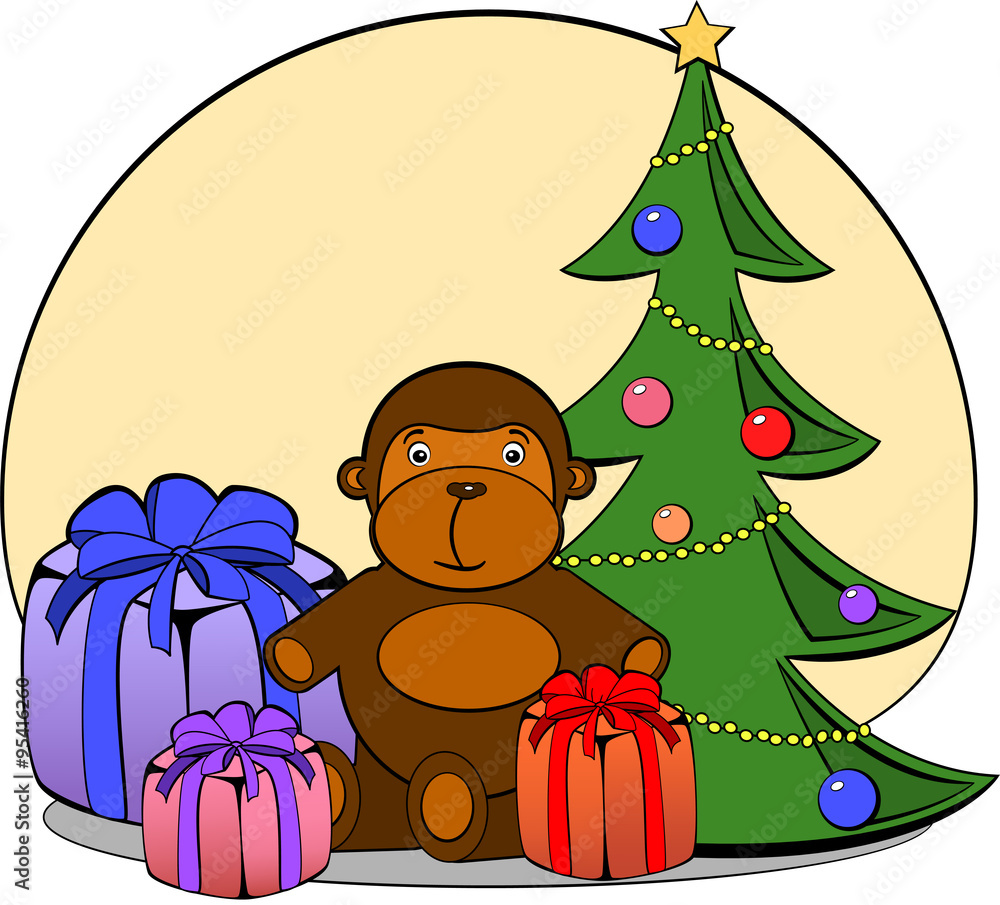 Christmas and New Year illustration Stock Vector | Adobe Stock