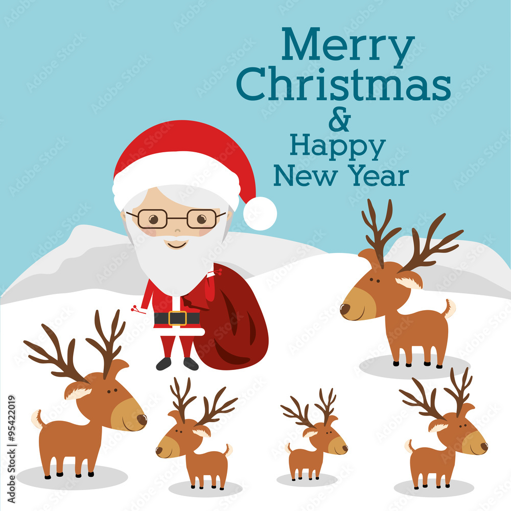 Fototapeta premium happy merry christmas design 