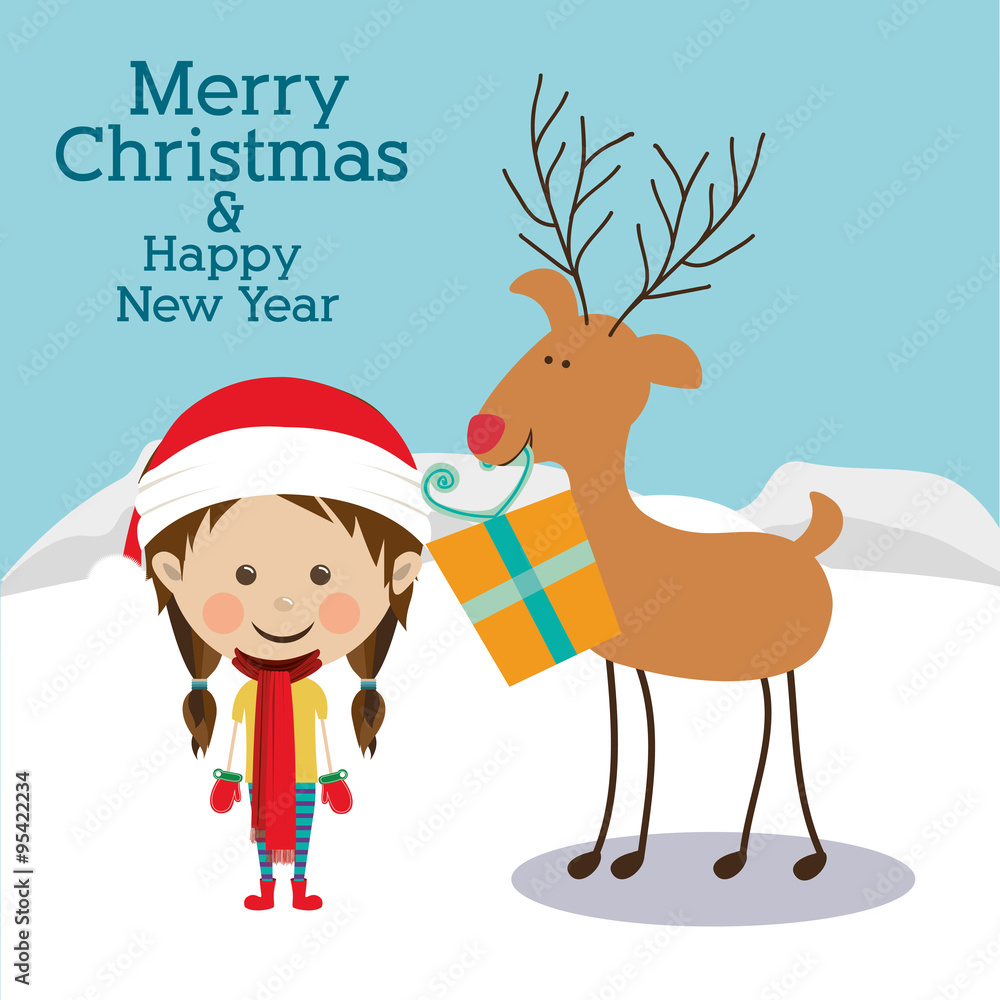 Fototapeta premium happy merry christmas design