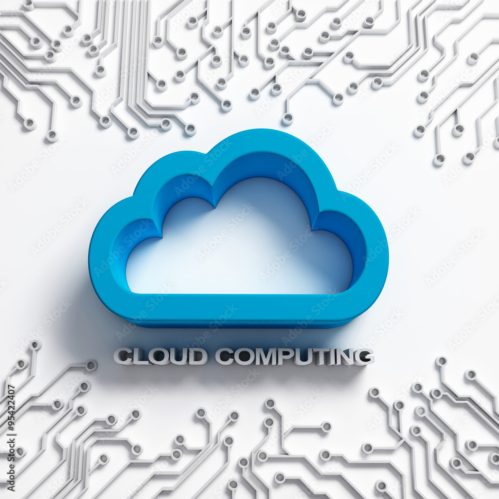 Cloud Computing illustration with integrated circuit Cloud Computing illustration with integrated circuit