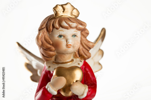 Christmas angel toy isolated on white background photo