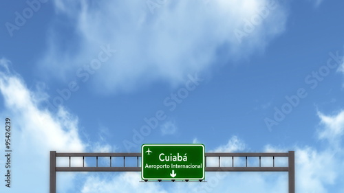  Passing under Cuiaba Brazil Airport Highway Sign   photo