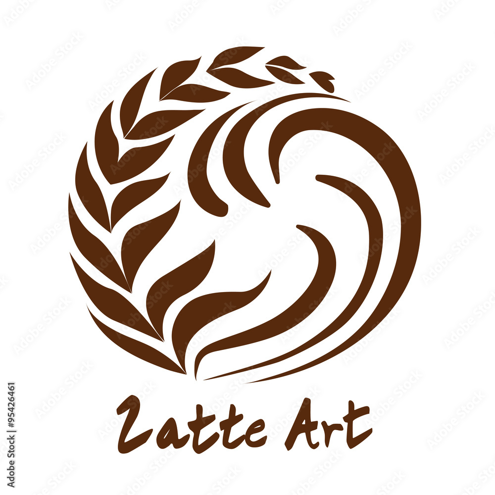 Tree Swing Latte Art Coffee Logo Icon Tree Swing Latte Art Coffee Logo Icon