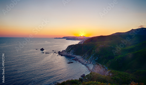 Russia. Primorsky Krai . The sun rises over the Cape by name Lisuchenko.