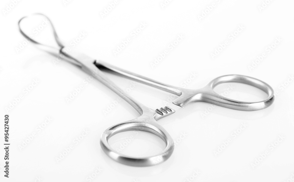 Surgery forceps isolated on white Surgery forceps isolated on white