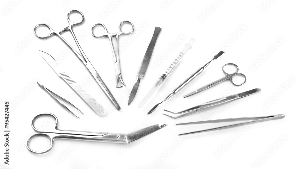 Surgery instruments isolated on white Surgery instruments isolated on white