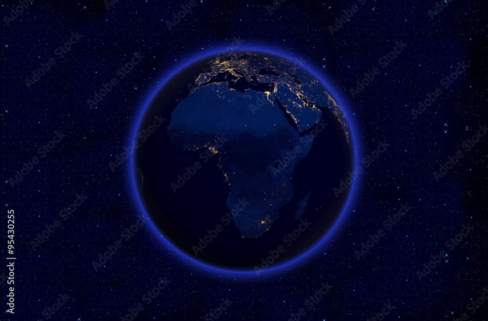 Planet earth at night- Africa