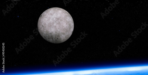 Fototapeta Naklejka Na Ścianę i Meble -  Moon viewing from Earth