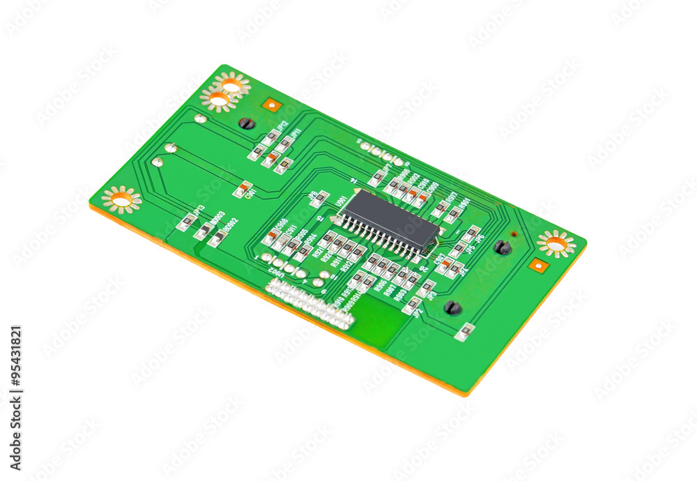 Printed green circuit board from dial-up modem Printed green circuit board from dial-up modem