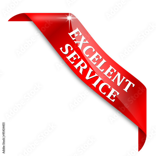 Red tape across the corner with a sign - an exclusive service - vector svg