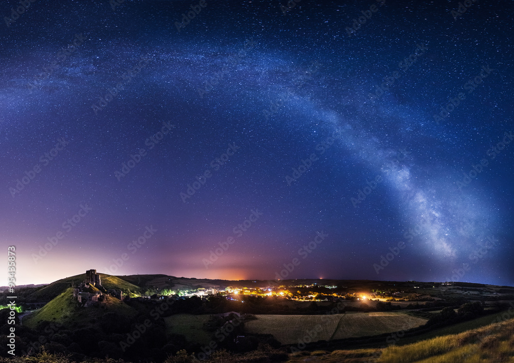 Milky Way over Corfe Castle, Dorset