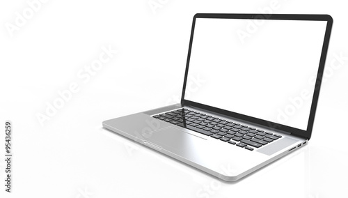 Laptop computer isolated on white photo