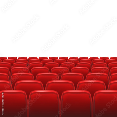 Red seats with screen