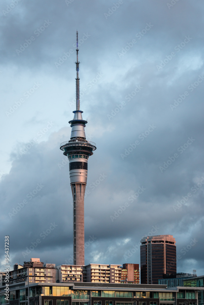 Auckland Sky Tower at sunset