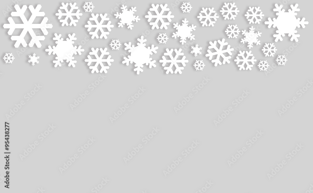 Snowflakes on gray background with copyspace. Snowflakes on gray background with copyspace.