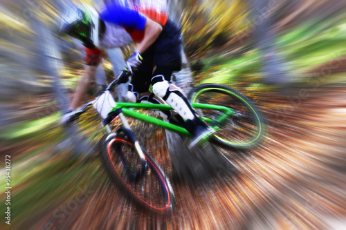 Biking as extreme and fun sport. Downhill biking. © mur162