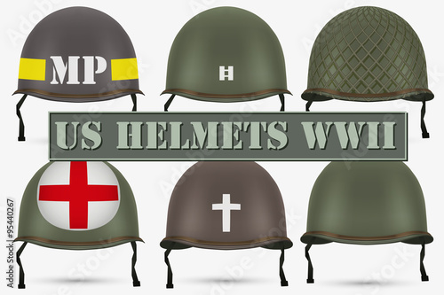 Set of Military US helmets M1 WWII