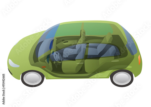 generic vehicle body and interior, vector illustration