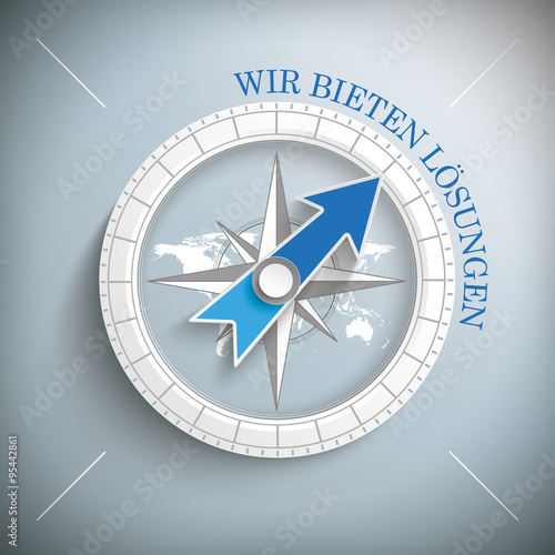 Compass Silver Background Wir bieten Loesungen