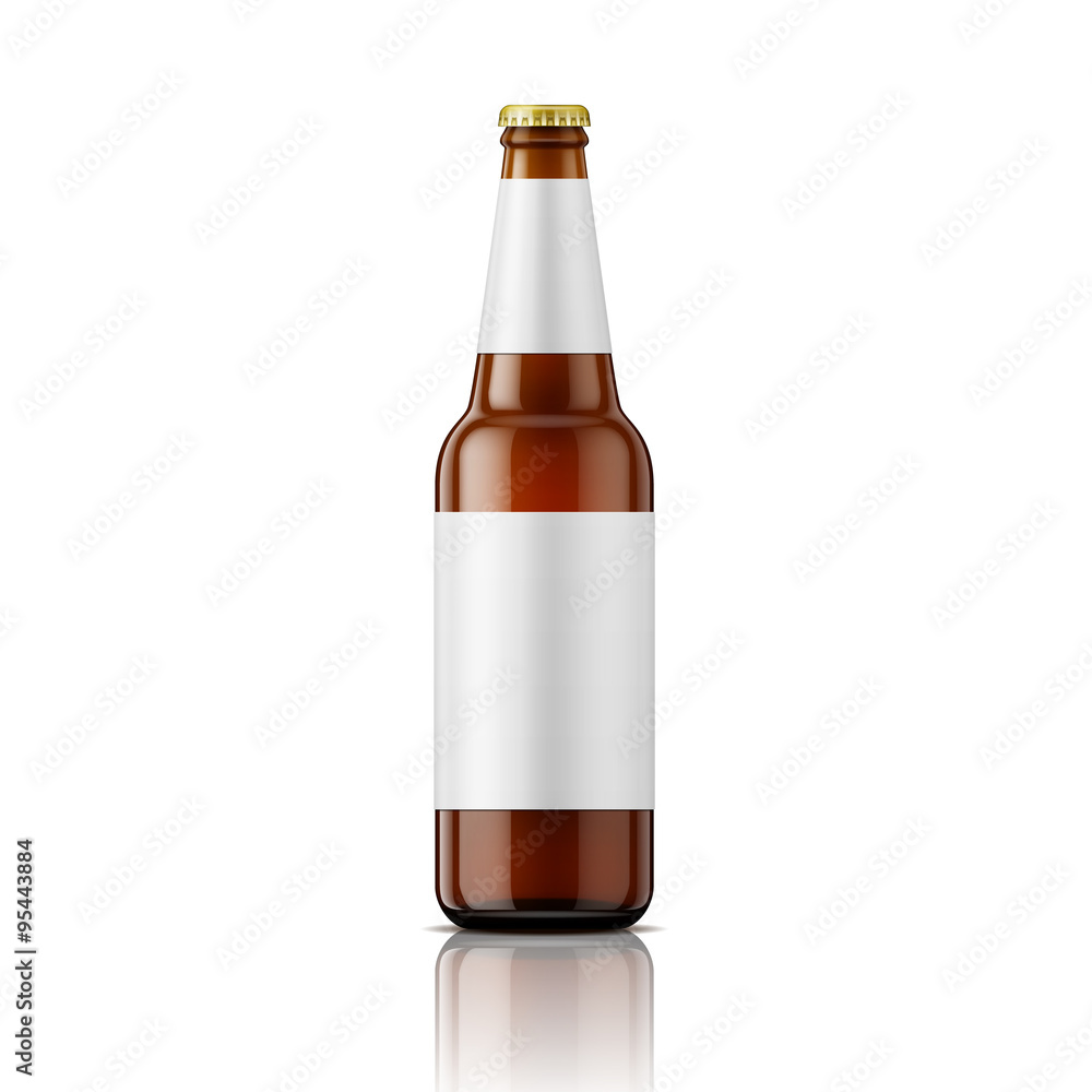 Brown beer bottle with labels template. Brown beer bottle with labels template.